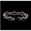 Image 3 : 14KT White Gold 8.54 ctw Sapphire and Diamond Bracelet