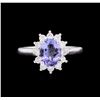 Image 2 : 1.58 ctw Tanzanite and Diamond Ring - 14KT White Gold