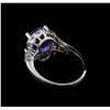 Image 3 : 3.73 ctw Tanzanite and Diamond Ring - 14KT White Gold