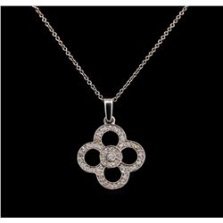 14KT White Gold 0.20 ctw Diamond Pendant With Chain