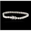 Image 2 : 14KT White Gold 7.60 ctw Diamond Tennis Bracelet