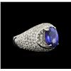 Image 1 : 14KT White Gold 2.69 ctw Tanzanite and Diamond Ring