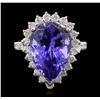 Image 2 : 14KT White Gold 9.90 ctw GIA Certified Tanzanite and Diamond Ring