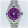 Image 1 : Rolex Stainless Steel Purple Roman Diamond and Sapphire DateJust Ladies Watch