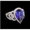 Image 1 : 5.58 ctw Multi Gemstone and Diamond Ring - 14KT White Gold
