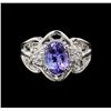 Image 2 : 14KT White Gold 2.98 ctw Tanzanite and Diamond Ring