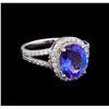 Image 1 : 2.97 ctw Tanzanite and Diamond Ring - 14KT White Gold
