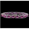 Image 2 : 19.75 ctw Pink Sapphire and Diamond Bracelet - 14KT White Gold