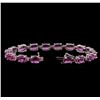 Image 3 : 19.75 ctw Pink Sapphire and Diamond Bracelet - 14KT White Gold