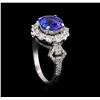Image 4 : 2.80 ctw Tanzanite and Diamond Ring - 14KT White Gold
