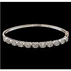 14KT White Gold 2.52 ctw Diamond Bangle Bracelet