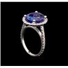 Image 4 : 5.48 ctw Tanzanite and Diamond Ring - 14KT White Gold
