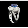 Image 4 : 14KT White Gold 2.46 ctw Tanzanite and Diamond Ring