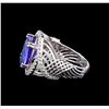 Image 3 : 14KT White Gold 6.77 ctw Tanzanite and Diamond Ring