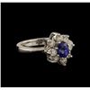 Image 1 : 1.17 ctw Sapphire and Diamond Ring - 14KT White Gold