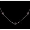Image 1 : James Kurk 0.40 ctw Sapphire and Diamond Necklace - 14KT White Gold