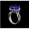 Image 4 : GIA Cert 8.82 ctw Tanzanite and Diamond Ring - 14KT White Gold