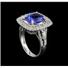 Image 4 : 3.86 ctw Tanzanite and Diamond Ring - 14KT White Gold