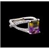 Image 1 : 2.70 ctw Ametrine and Diamond Ring - 14KT White Gold