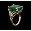 Image 3 : 16.36 ctw Emerald Ring - 14KT Yellow Gold