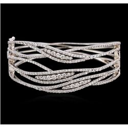 14KT White Gold 3.99 ctw Diamond Bangle Bracelet