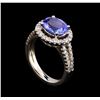 Image 4 : 2.35 ctw Tanzanite and Diamond Ring - 14KT White Gold