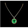 Image 1 : 18KT Yellow Gold GIA Certified 49.47 ctw Emerald and Diamond Necklace