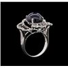 Image 4 : 8.99 ctw Blue Star Sapphire and Diamond Ring - 18KT White Gold