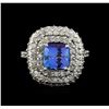 Image 2 : 14KT White Gold 3.08 ctw Tanzanite and Diamond Ring