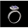 Image 4 : 14KT White Gold 2.43 ctw Tanzanite and Diamond Ring