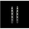 Image 1 : 1.48 ctw Black and White Diamond Earrings - 18KT White Gold