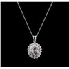 Image 1 : 1.61 ctw Diamond Pendant With Chain - 14KT White Gold