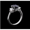 Image 4 : 2.30 ctw Sapphire and Diamond Ring - 18KT White Gold
