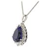 Image 3 : 14KT White Gold GIA Certified 23.12 ctw Tanzanite and Diamond Pendant With Chain