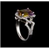 Image 4 : 3.73 ctw Ametrine and Diamond Ring - 14KT White Gold