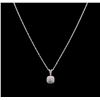 Image 2 : 0.63 ctw Diamond Pendant With Chain - 14KT White Gold