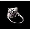 Image 3 : 14KT White Gold 6.43 ctw Amethyst and Diamond Ring