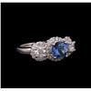 Image 1 : 14KT White Gold 1.50 ctw Tanzanite and Diamond Ring