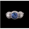 Image 2 : 14KT White Gold 1.50 ctw Tanzanite and Diamond Ring