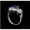 Image 4 : 14KT White Gold 1.50 ctw Tanzanite and Diamond Ring