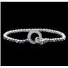 Image 2 : 1.52 ctw Sapphire and Diamond Bracelet - 18KT White Gold