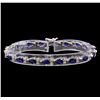 Image 1 : 14KT White Gold 7.74 ctw Sapphire and Diamond Bracelet