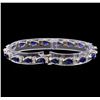 Image 2 : 14KT White Gold 7.74 ctw Sapphire and Diamond Bracelet