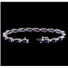 Image 3 : 14KT White Gold 7.74 ctw Sapphire and Diamond Bracelet