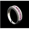 Image 4 : 0.88 ctw Pink Sapphire and Diamond Ring - 14KT White Gold