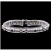 Image 1 : 4.24 ctw Sapphire and Diamond Bracelet - 18KT White Gold