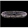Image 2 : 4.24 ctw Sapphire and Diamond Bracelet - 18KT White Gold