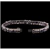 Image 3 : 4.24 ctw Sapphire and Diamond Bracelet - 18KT White Gold