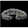 Image 3 : 14KT White Gold 35.00 ctw Sapphire and Diamond Bracelet
