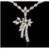 Image 1 : 14KT White Gold 3.82 ctw Diamond Necklace